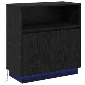 vidaXL Buffet avec LED chêne noir 71x34 5x75 cm en bois d'ingénierie
