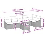 vidaXL Ensemble de canapé de jardin 7 Pièces Noir Poly rotin