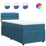 vidaXL Sommier à lattes de lit avec matelas bleu 80x200 cm velours