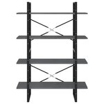 vidaXL Bibliothèque à 4 niveaux Gris 100x30x140 cm Bois de pin massif