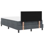 vidaXL Lit à ressorts avec matelas Gris foncé 120 x 190 cm Velours