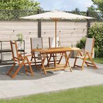 vidaXL Ensemble à manger de jardin 5Pièces bois d'acacia solide textilène