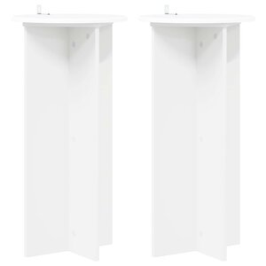 vidaXL Support de Plante 2 pièces Blanc Ø40 x 80 cm Bois d'ingénierie