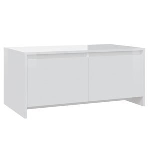 vidaXL Table basse blanc brillant 90x50x41 5 cm bois d'ingénierie