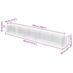 vidaXL Lit surélevé à gabion Acier galvanisé 450x50x50 cm