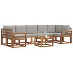 vidaXL Ensemble de canapés d'extérieur 8 Pièces Gris Naturel et Clair