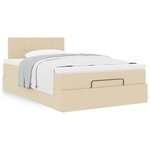 vidaXL Cadre de lit ottoman avec matelas crème 120x200cm tissu