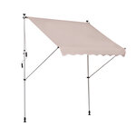 Store banne manuel rétractable 2L x 1 5l x 1 7-2 8H m inclinaison réglable installation rapide métal alu polyester beige