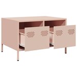 vidaXL Meuble TV rose 68x50x43 5 cm acier laminé à froid