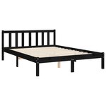 vidaXL Cadre de lit avec tête de lit noir 140x190 cm bois massif
