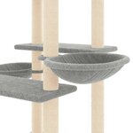 vidaXL Arbre à chat avec griffoirs en sisal gris clair 133 cm
