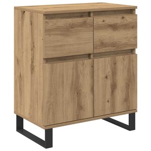 vidaXL Buffet Chêne artisanal 60 x 35 x 70 cm Bois d'ingénierie et fer