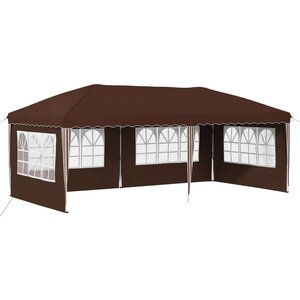 vidaXL Tente de fête pop-up 575 x 289 x 245 cm Marron
