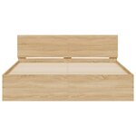vidaXL Cadre de lit avec tête de lit et LED chêne sonoma 150x200 cm