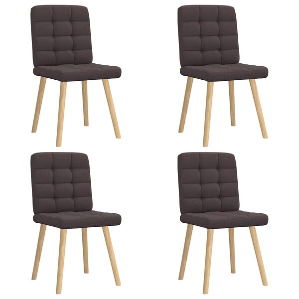 vidaXL Chaises à manger lot de 4 marron foncé tissu