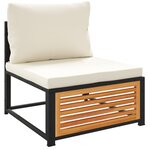 vidaXL Salon de jardin avec coussins 5 Pièces Bois d'acacia solide