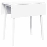 vidaXL Table à manger blanc bois massif et caoutchouc