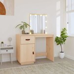 vidaXL Coiffeuse avec LED 95x50x133 5 cm Bois de pin massif