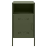 vidaXL Tables de chevet 2 Pièces vert olive 36x39x68 cm acier
