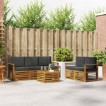 vidaXL Ensemble de canapés d'extérieur 6 pc Naturel et Anthracite