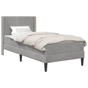 vidaXL Cadre de lit avec matelas Gris clair 80 x 200 cm Velours