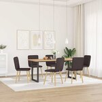 vidaXL Chaises à manger lot de 6 marron foncé tissu
