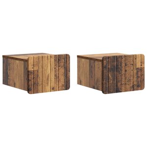 vidaXL Cabinet de chevet mural 2 pc Bois ancien 33 x 34 5 x 24 cm