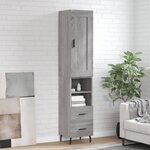 vidaXL Buffet haut Sonoma gris 34 5x34x180 cm Bois d'ingénierie