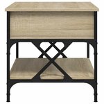 vidaXL Table basse chêne sonoma 70x50x50 cm bois d'ingénierie et métal