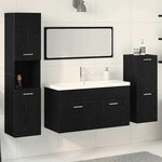 vidaXL Ensemble de mobilier de salle de bain 4 Pièces Chêne noir