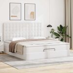 VidaXL Cadre de lit ottoman avec matelas blanc 200x200 cm similicuir