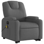 vidaXL Fauteuil inclinable de massage électrique Gris foncé Tissu