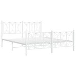 vidaXL Cadre de lit métal sans matelas et pied de lit blanc 160x200 cm