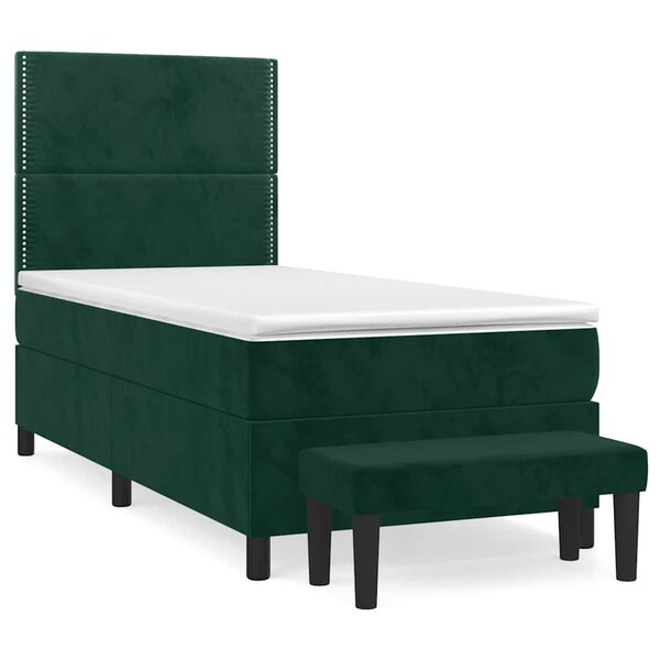 vidaXL Sommier à lattes de lit avec matelas Vert foncé 90x200 cm