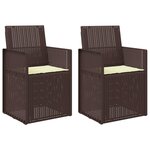 vidaXL Chaises de jardin salle à manger 2 Pièces Marron et crème PP