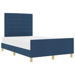 vidaXL Cadre de lit avec tête de lit Bleu 140 x 190 cm tissu