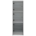 vidaXL Buffet avec portes en verre sonoma gris 35x37x109 cm