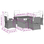 vidaXL Ensemble à manger de jardin avec coussins 5Pièces Beige poly rotin