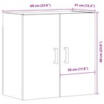 vidaXL Armoire murale chêne artisanal 60x31x60 cm bois d'ingénierie