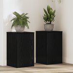 vidaXL Supports de plantes 2 Pièces Chêne noir 30 x 30 x 50 cm en bois d'ingénierie.