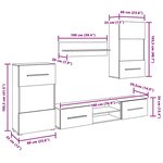 vidaXL Meubles TV avec lumière LED 5 Pièces vert olive bois d'ingénierie