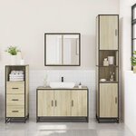 vidaXL Ensemble de meubles de salle de bain 3 Pièces chêne sonoma