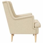 vidaXL Fauteuil Crème Tissu