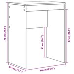 vidaXL Bureau avec rangement Chêne fumé Bois d'ingénierie