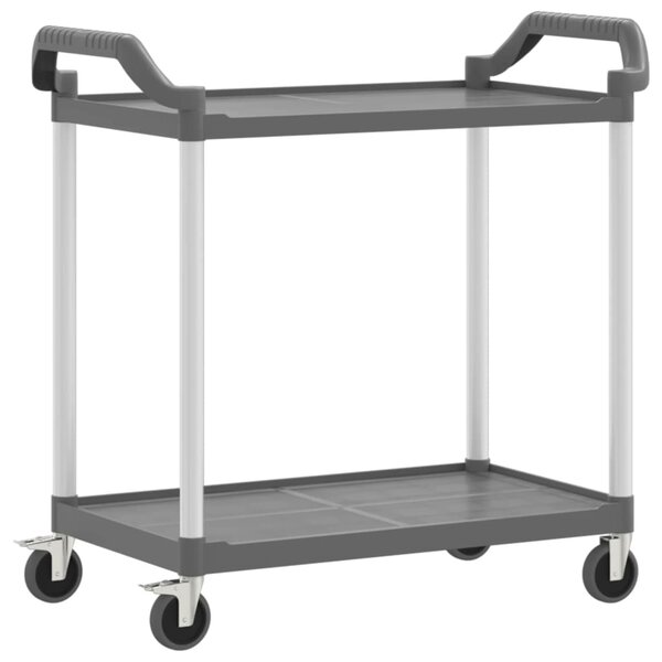 vidaXL Chariot à 2 niveaux gris 99x50x97 cm aluminium