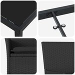 vidaXL Ensemble de salle à manger pour jardin 7 Pièces Noir Poly rotin