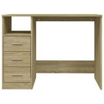vidaXL Bureau avec tiroirs Chêne sonoma 102x50x76 cm Bois d'ingénierie