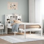 vidaXL Lit bibliothèque sans matelas blanc 75x190cm bois de pin massif