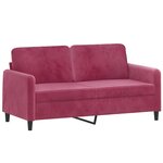 vidaXL Canapé à 2 places Rouge bordeaux 140 cm Velours