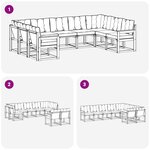 vidaXL Ensemble de canapés d'extérieur 9 pc Blanc et gris clair